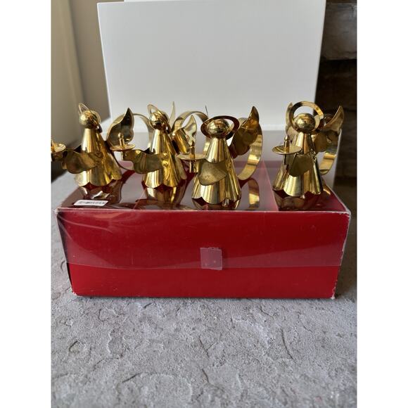 Vintage Brass Napkin Ring Angel Christmas Delicate Made In HongKong Victorian - Picture 5 of 10